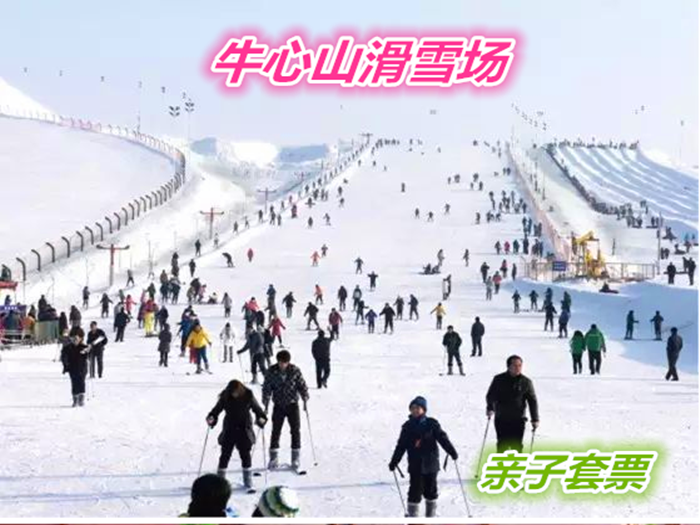 仅60元就享受90元的【右玉县】牛心山滑雪场亲子套票一张含：滑雪、雪具、衣服、柜子、雪鞋、雪杠、雪板，远离喧嚣，抛弃烦恼，畅快体验激情滑雪！