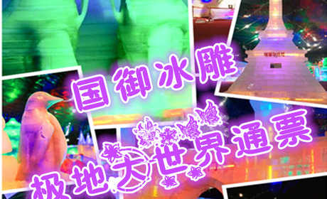 仅108元享价值128元国御冰雕极地大世界通票，包含冰雕馆门票+极地馆海狮表演+极速冰滑道票+7D影院门票+租棉大衣票