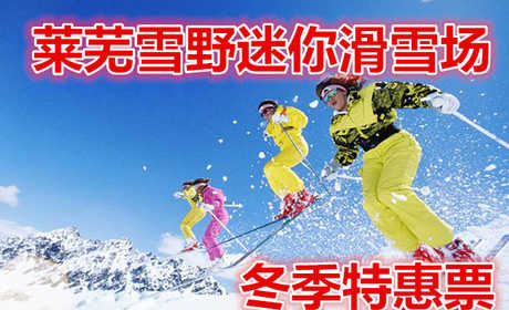 仅30元就享受50元的【莱城区】莱芜雪野迷你滑雪场特惠票，含：雪鞋，雪板，雪仗，魔毯