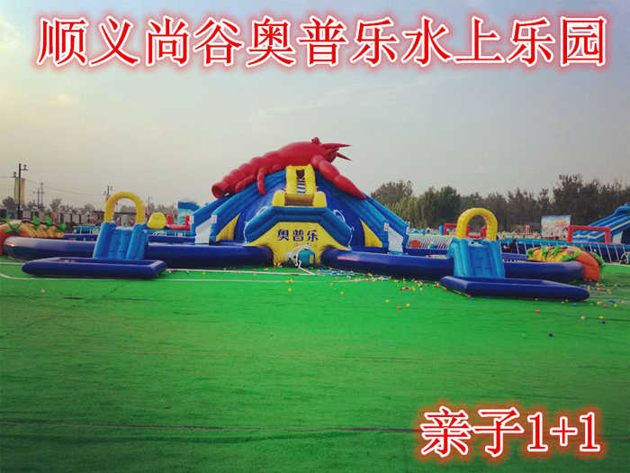 仅62元，享价值78元的【顺义】尚谷奥普乐水上乐园亲子1+1票一张，泳池尺寸：50*25*130/个，30*25*130/个，30*20*90/个，30*20*60/个。5道滑梯一个，龙头滑梯一个，