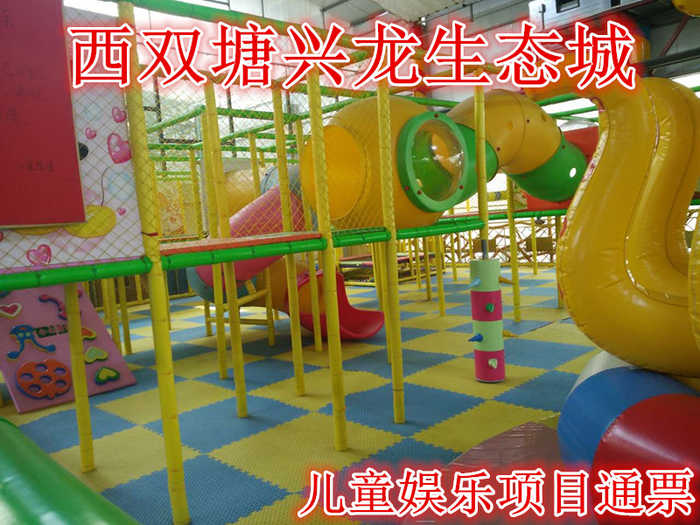 仅48元，享原价60元的【天津】西双塘兴龙生态城儿童娱乐项目通票,含门票一张.兴尖顶青瓦，雕龙画风，古朴典雅。