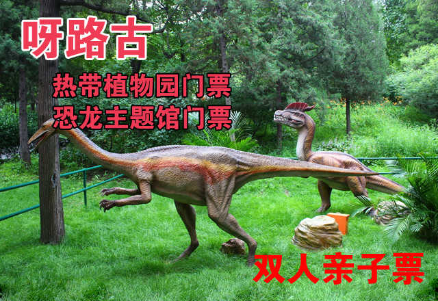 仅89元，享价值280元的【大兴】呀路古热带植物园观光双人门票+恐龙主题馆双人门票亲子套票，包含：2名成人+1-2名1.3米以下儿童，无需预约，观赏热带植物奇景，呼吸自然纯净空气，给自己的生活加加氧！