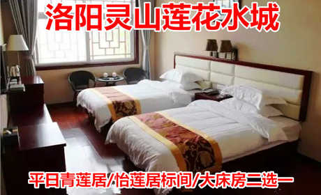 仅318元，即享原价568元【洛阳市】灵山莲花水城青莲居标间/大床房2选1住宿，包含：标间/大床房2选1住宿+双人温泉门票+双人早餐。