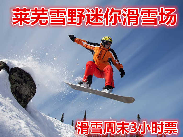 仅110元就享受120元的【莱城区】莱芜雪野迷你滑雪场滑雪周末3小时票，含：雪鞋，雪板，雪仗，魔毯