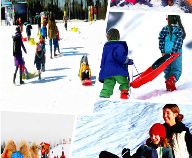 仅团购价109元享价值500元朝阳公园亚布洛尼滑雪场亲子滑雪票；含：一位大人和一位儿童的雪鞋、雪板、雪仗、拖牵使用费