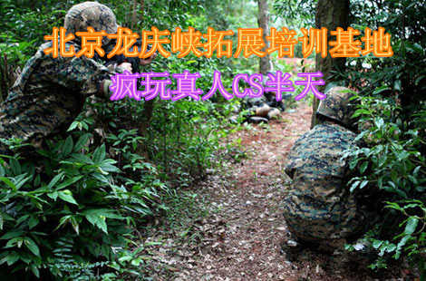 仅60元，享原价208元的北京龙庆峡拓展培训基地疯玩真人CS半天，全新装备，可教练指导，也可自己组织，尽情发挥，无限子弹与生命，另送水枪、水雷战，基地另付10元送一餐【10元以上，提前预约】）。