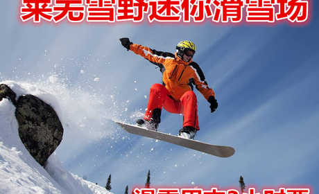 仅110元就享受120元的【莱城区】莱芜雪野迷你滑雪场滑雪周末3小时票，含：雪鞋，雪板，雪仗，魔毯
