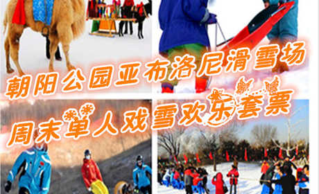 仅团购价49元享价值200元朝阳公园亚布洛尼滑雪场周末单人戏雪欢乐套票；含：戏雪乐园门票、雪地冰车、雾凇拍照、雪堡、雪滑梯、堆雪人、打雪仗、雪地足球（6人起）