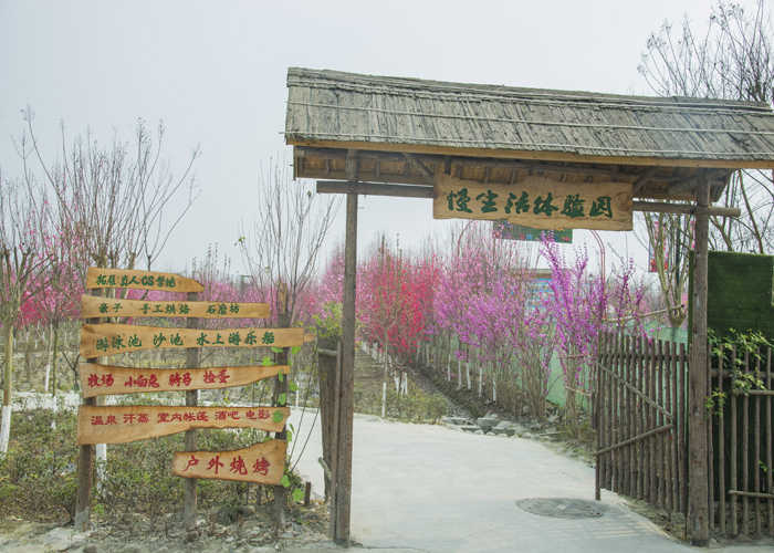 仅99.9元就享受150元的【温江区】慢时光鲜花小镇cs套票，门票+真人CS+自助烧烤票,慢时光鲜花小镇现桃花盛开，一园春色，周末带上家人来此游玩，摄影踏青赏花的好去出。