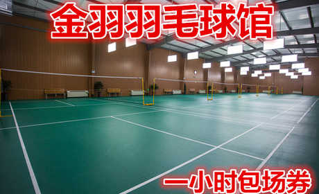 仅50元就享60元的【路北区】金羽羽毛球馆一小时包场券，含：门票一张，占地面积1000平方米，可淋浴。