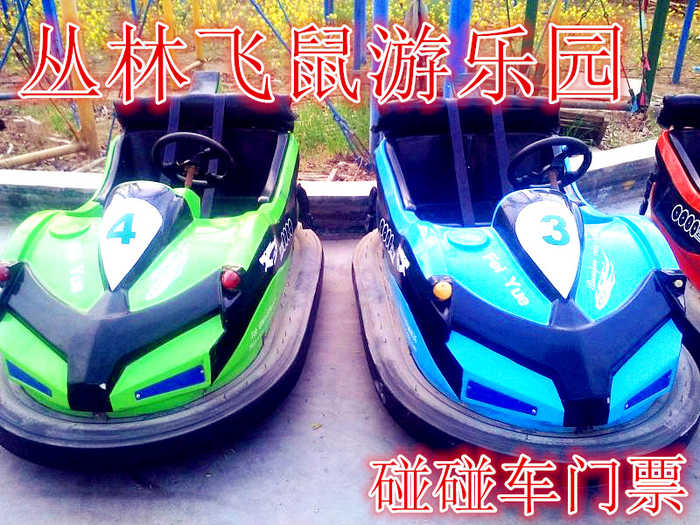 仅8.9元，享价值10元的【巩义】丛林飞鼠游乐园碰碰车门票，含：门票一张，丛林飞鼠游乐园是一家集丛林飞鼠，碰碰车，乐吧车为一体的大型游乐园