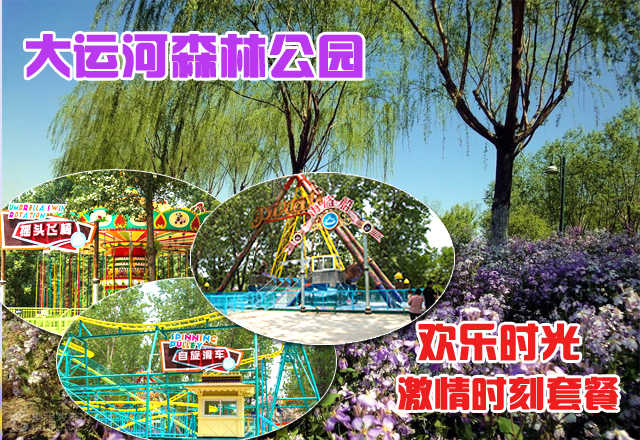 仅99元，享原价118元的【通州区】大运河森林公园绿岛游乐园（欢乐时光）套票一张，包含：摇头飞椅、自旋滑车、海盗船、疯狂迪斯科、欢乐碰碰车、太空漫步、急速卡丁车、7D影院、火箭蹦极。
